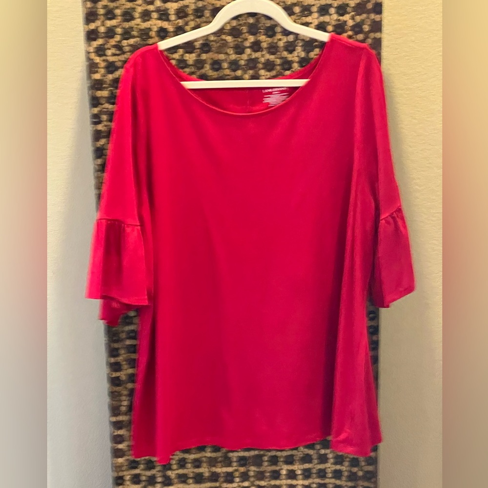 Lane Bryant Red Top Bell Sleeve Size 22/24